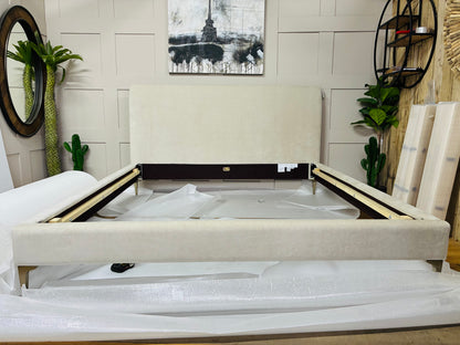 West Elm Andes Super King Size Bed - Metal Legs