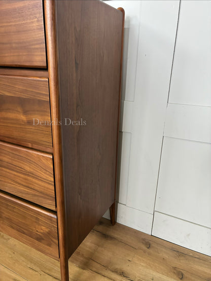 John Lewis Scandi 5 Drawer Wood Chest, Walnut Finish R20 Rrp £649