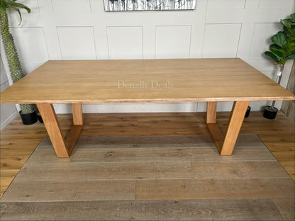 nick scali Blox Dining Table Australian Oak with Geometric Legs  #1