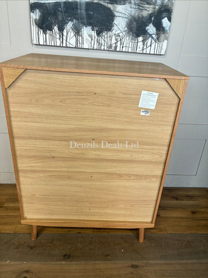 John Lewis Bow 5 Drawer Low Wardrobe, Natural Rrp £699 R43