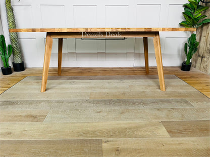 6-8 Seater OAKLEE Extendable Dining Table Natural Oak, Oak Furnitureland