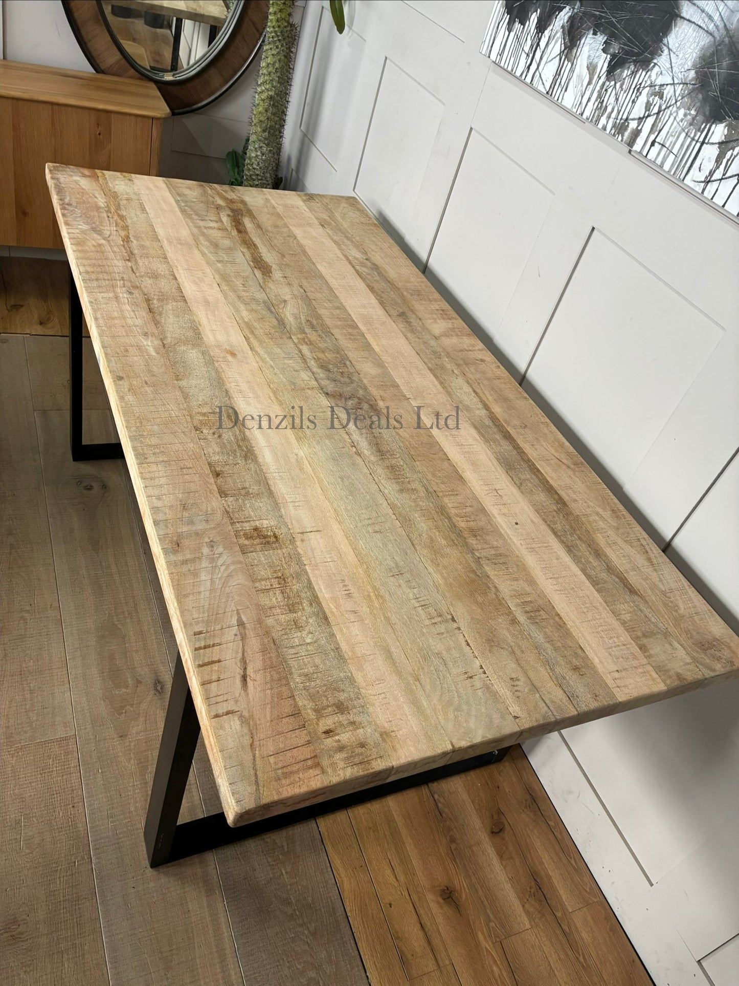 Nkuku Fia 6 Seater Mango Wood Dining Table, Natural Rrp £1250 R63