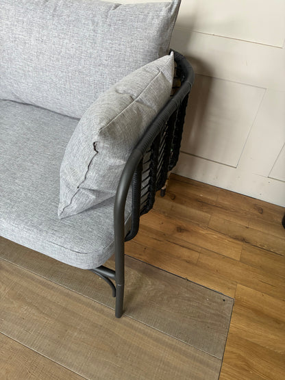 John Lewis Chevron Garden Outdoor 2 Seater Sofa Grey