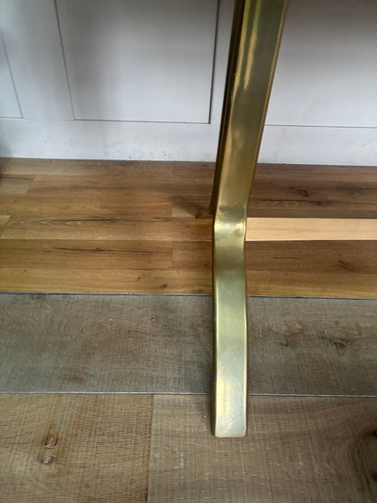 Anthropologie Caldwell Rectangular Oak Dining Table With Alternative Brass Legs R58