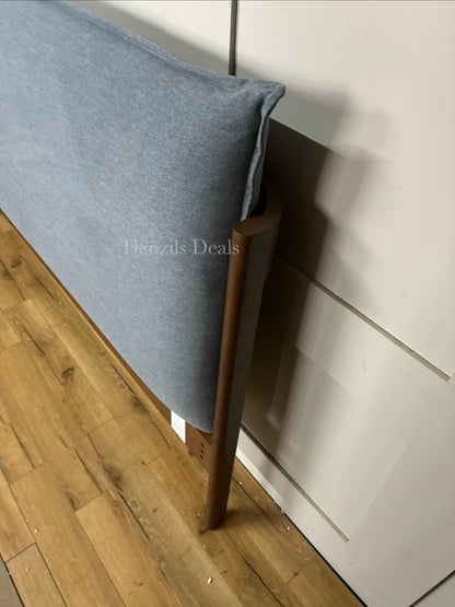 John Lewis Pillow Bed Frame, King Size, Blue Denim Rrp £639 R36