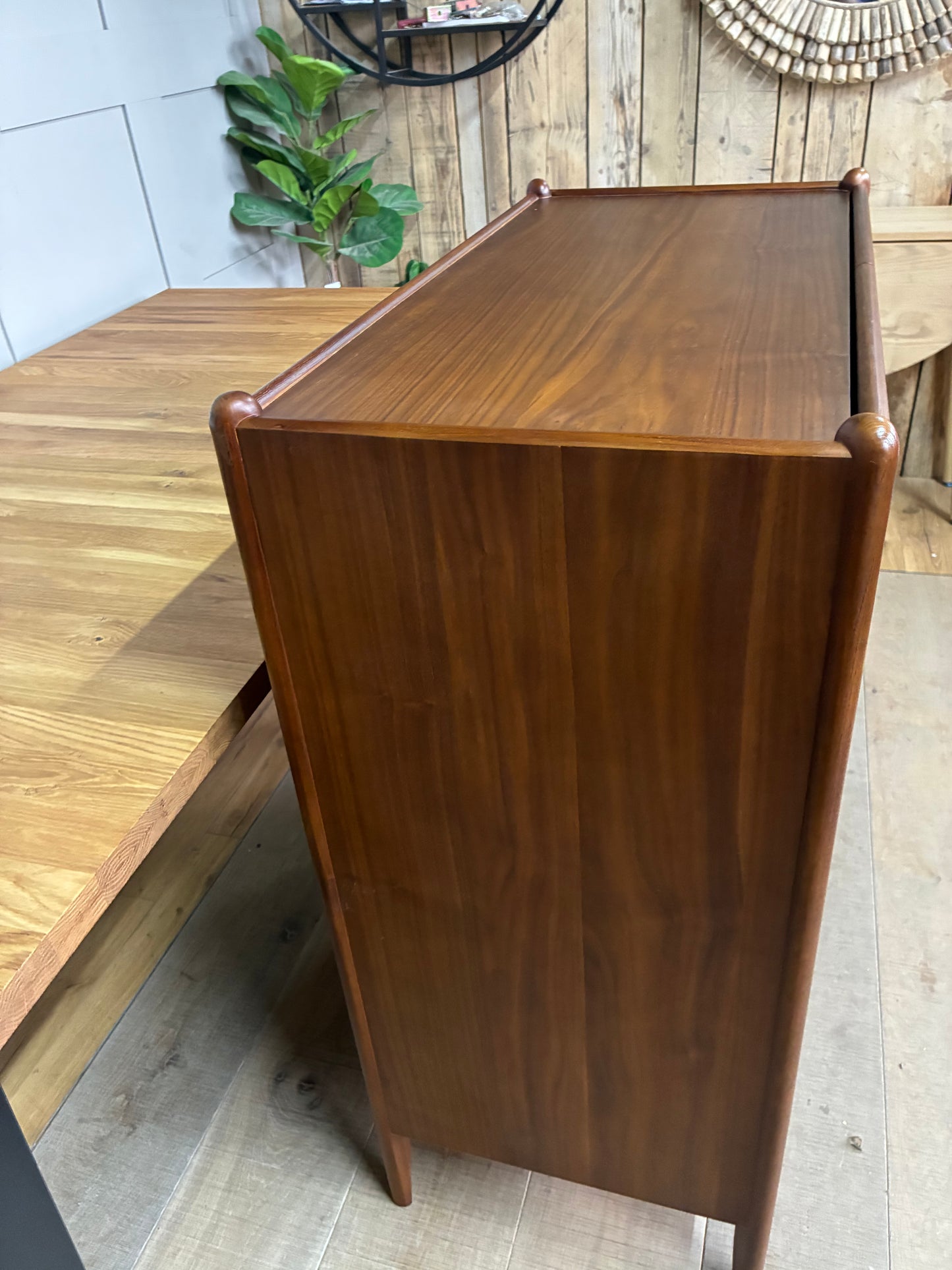 John Lewis Scandi 5 Drawer Wood Chest, Walnut Finish RRrp £649