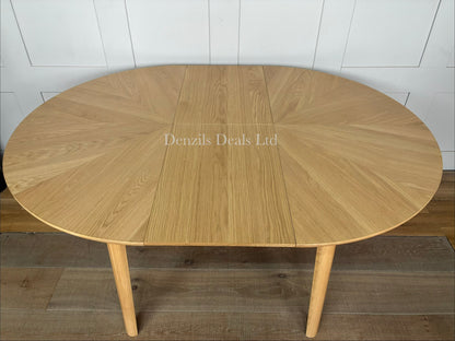 John Lewis Notch Round 4-6 Seater Extending Dining Table, Oak Rrp £799 R5
