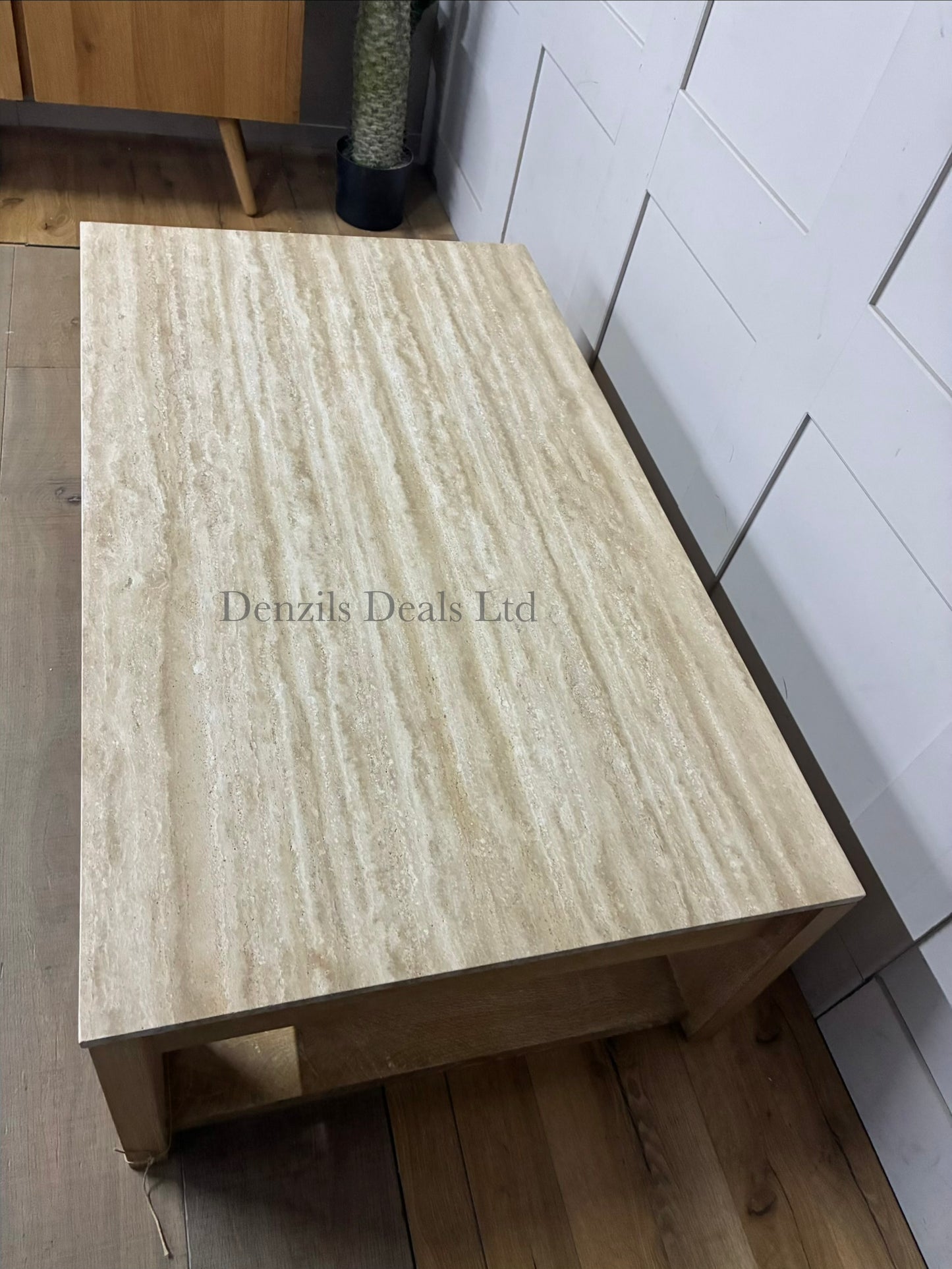 Pottery Barn Travertine Coffee Table, Fog Rrp £999 R2