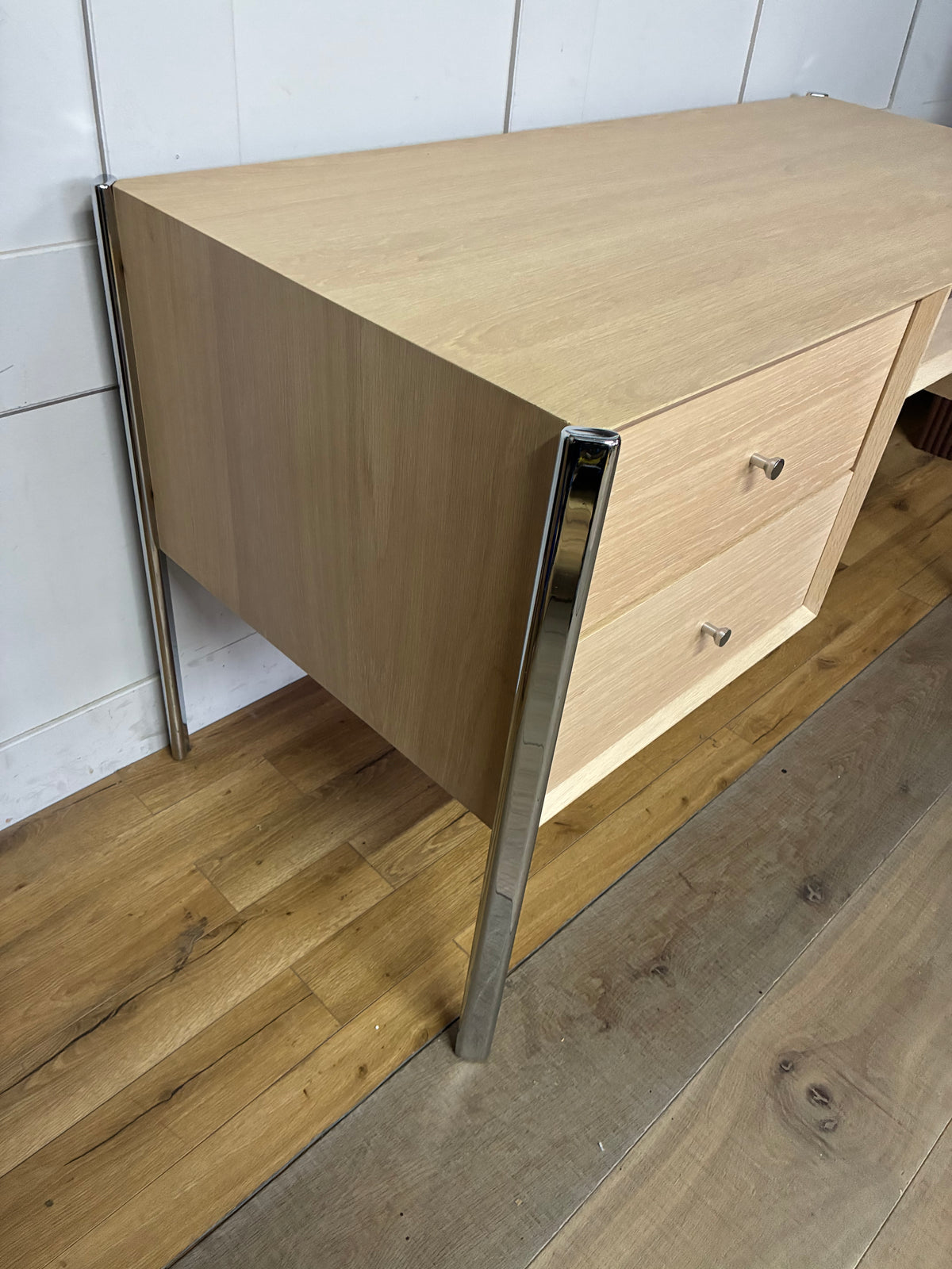 John Lewis Hansen Oak Wood 2 Drawer Desk, Natural Rrp £749 R62
