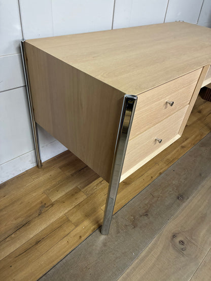 John Lewis Hansen Oak Wood 2 Drawer Desk, Natural Rrp £749 R62
