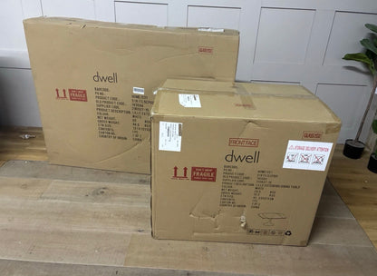 DFS Lille White Ceramic Marble Effect 4-6 Seater Extending Dining Table (DD)RRP £999