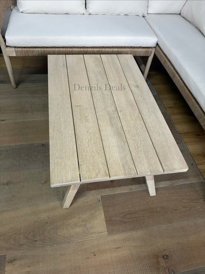 John Lewis Burford 5-Seater Woven Corner Garden Sofa & coffee Table Rrp £1390