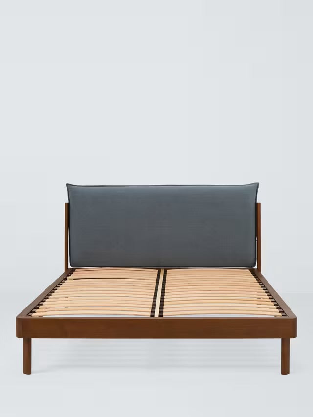 John Lewis Pillow Bed Frame, King Size, Blue Denim Rrp £639 R36
