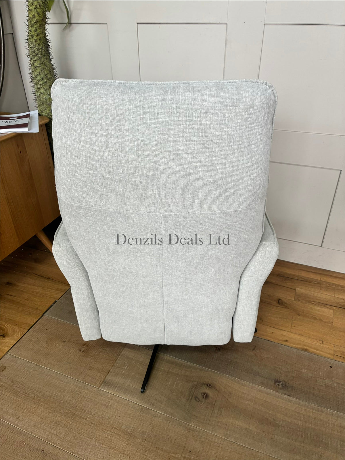 John Lewis Relaxed Recliner Armchair & Footstool, Metal Leg, Grey Chenille