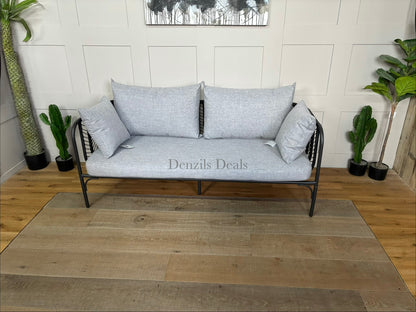 John Lewis Chevron Garden Outdoor 2 Seater Sofa Grey