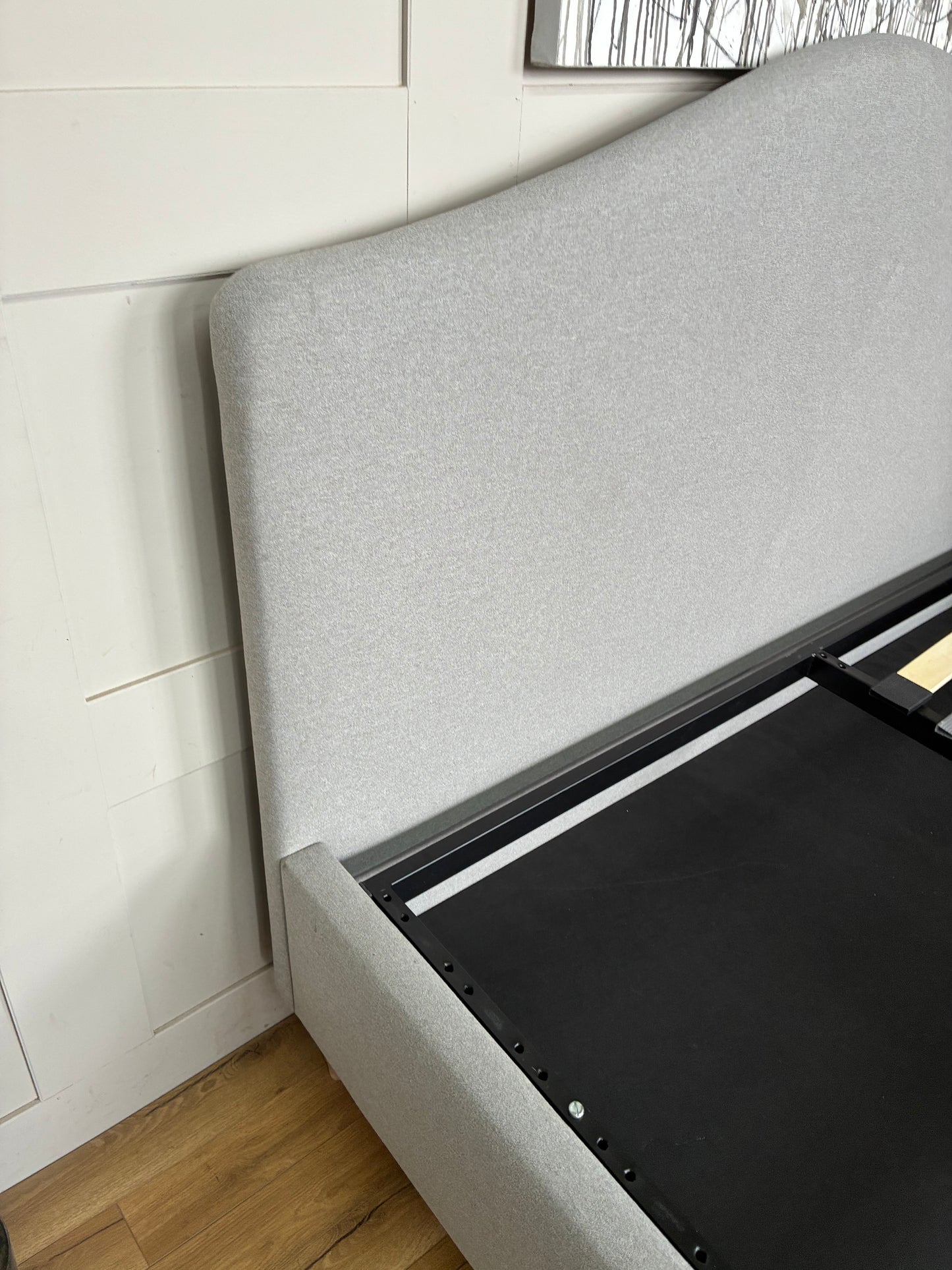 John Lewis Alice Ottoman Storage Bed Frame, Super King Cotton Effect Grey £849