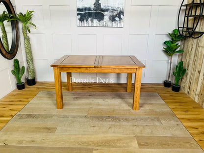 Solid Oak 6-8 Seater Extending Dining Table Rushmere Rustic  OakFurnitureland R2