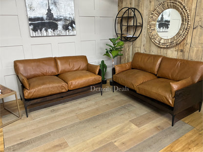 Bradlee 2.5 Seater Leather/oak Sofas Rrp £5000