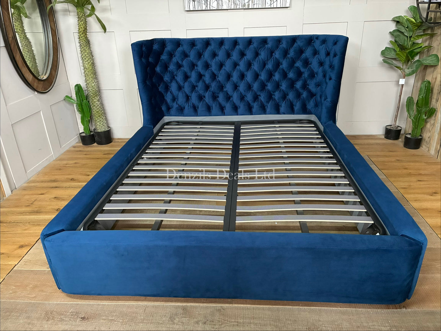 Dwell Cavendish Blue Velvet King Size Ottoman Storage Bed Frame RRP £1149