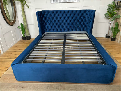 Dwell Cavendish Blue Velvet King Size Ottoman Storage Bed Frame RRP £1149
