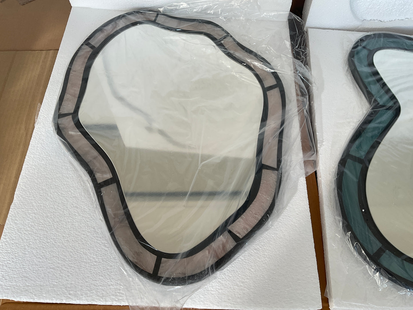 Urban outfitters squiggle pair of mirror in pearlescent blue and lilac RRP £90
