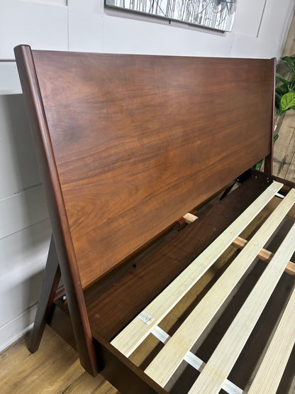 West Elm Mid Century modern Wright Super King size Bed Frame Solid Wood