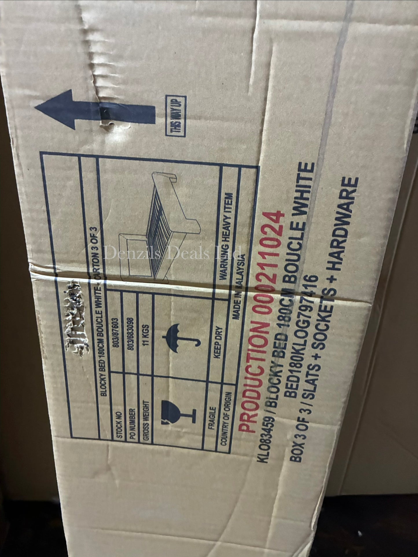 John Lewis Blocky Bed Frame, Super King Size, Boucle White RRP £849