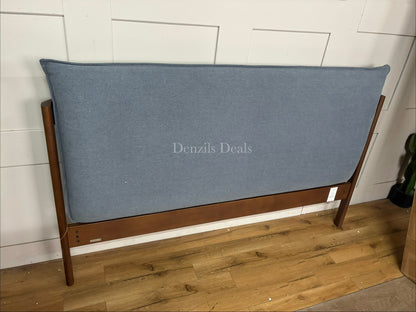 John Lewis Pillow Bed Frame, King Size, Blue Denim Rrp £639 R36