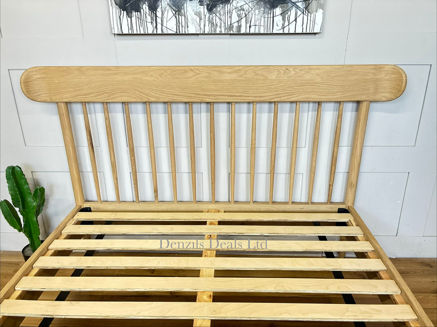 Gallery Direct Hatfield Natural Oak Spindle King Size Bed Frame Rrp £659 R61