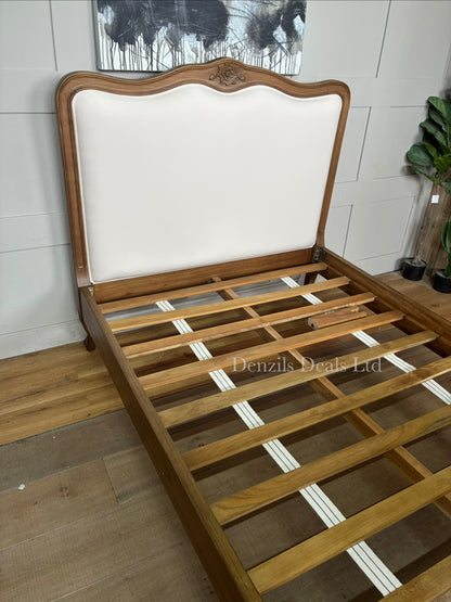 Homesdirect365 Montpellier Antique French Style Bed Solid Mindy Wood, double bed