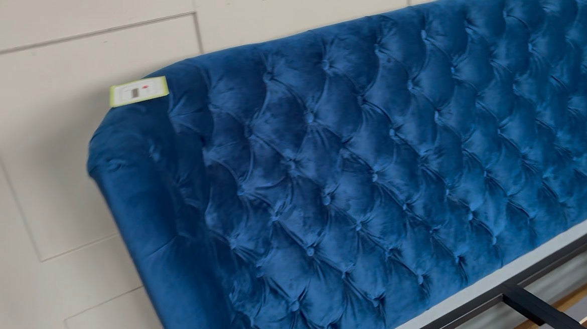 Dwell Cavendish Blue Velvet King Size Ottoman Storage Bed Frame RRP £1149