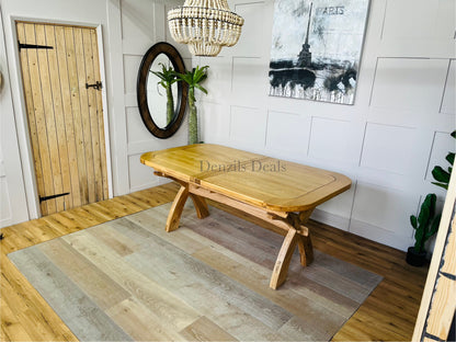 Oak Extendable Dining Table 10-12 Seat Oak Furnitureland Hercules R26