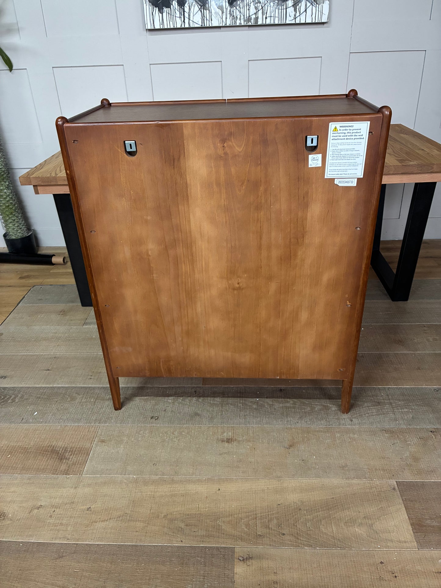 John Lewis Scandi 5 Drawer Wood Chest, Walnut Finish RRrp £649