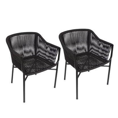 BOGART ROPE CARVER BLACK PAIR OF CHAIRS, set of 2