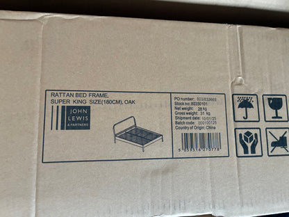John Lewis Rattan Bed Frame, Super King Size, Oak R55
