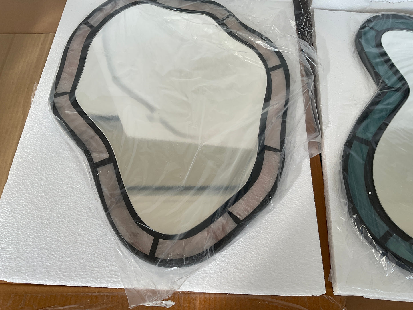 Urban outfitters squiggle pair of mirror in pearlescent blue and lilac RRP £90