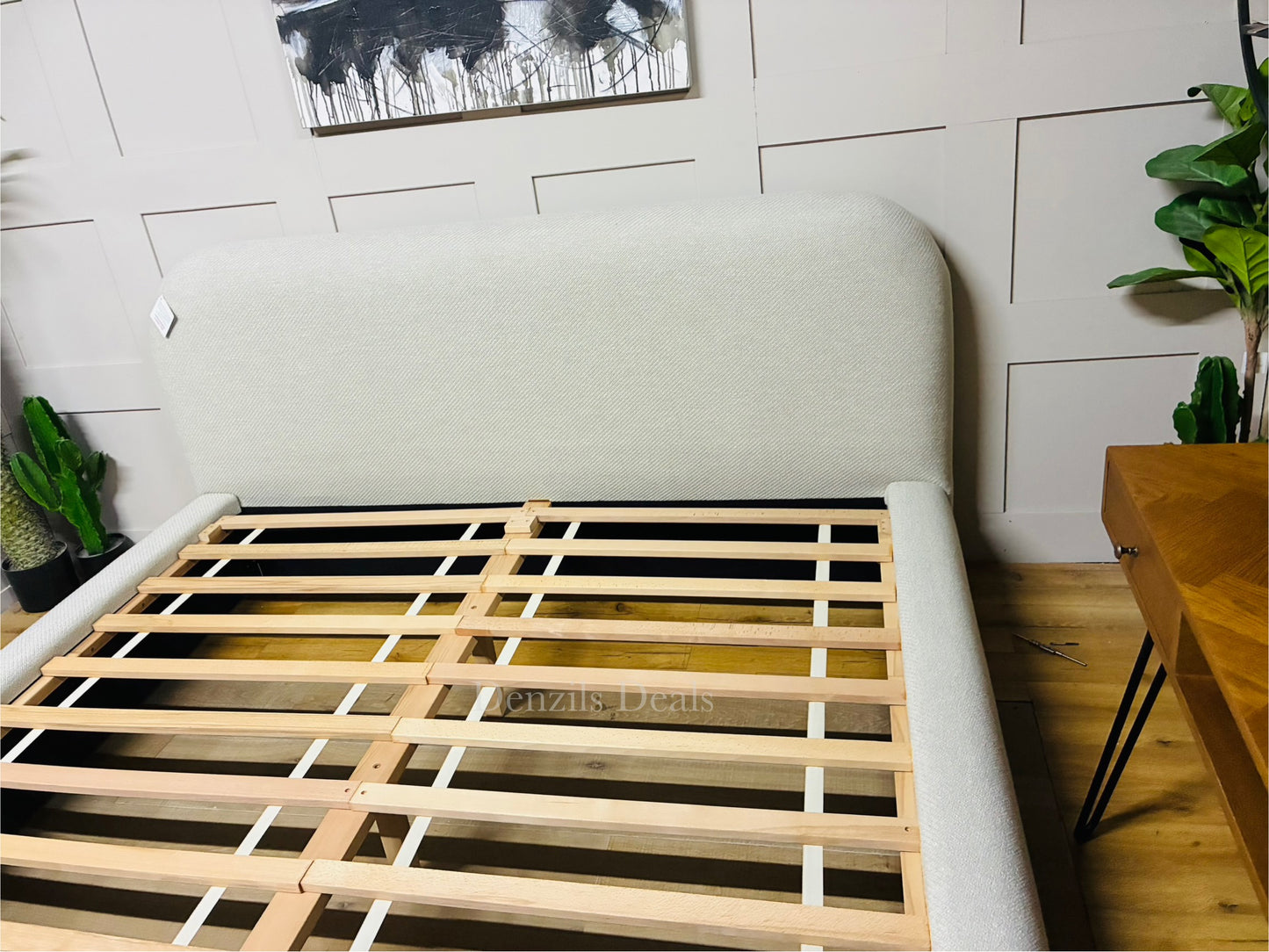 West Elm Laurent Upholstered Bed Frame, Super King Size, Natural Rrp £1699