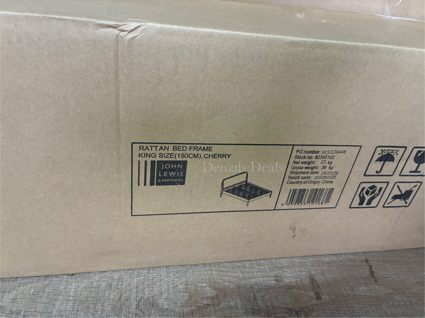 John Lewis Rattan Kingsize Bed Cherry  R50