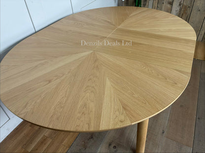 John Lewis Notch Round 4-6 Seater Extending Dining Table, Oak Rrp £799 R5