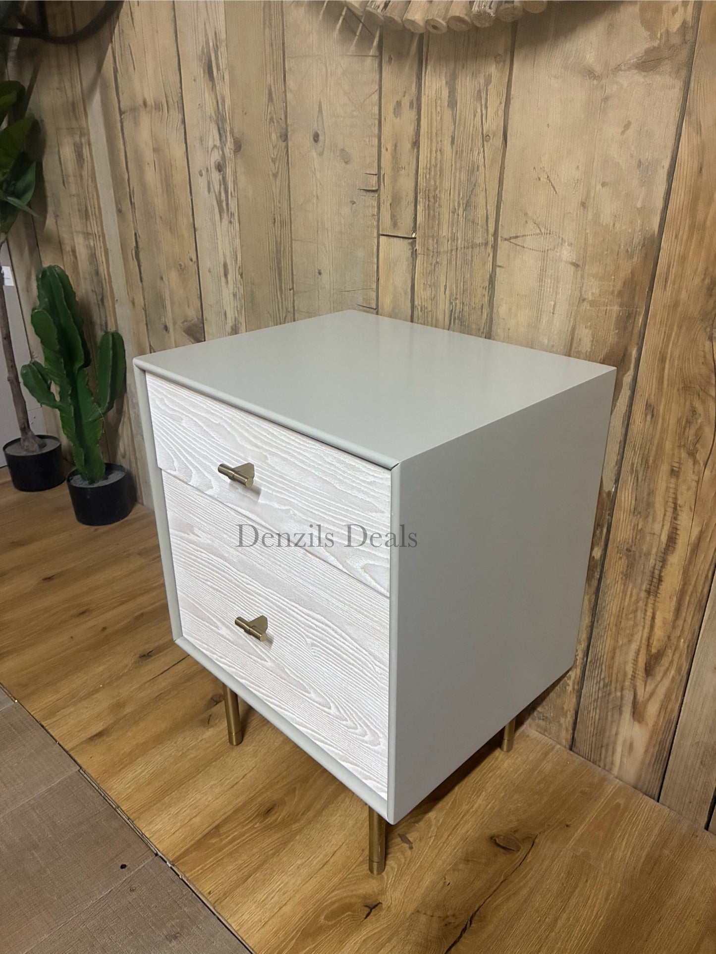 West Elm Modernist Wood & Lacquer Bedside Tables X2