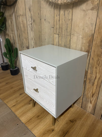 West Elm Modernist Wood & Lacquer Bedside Tables X2