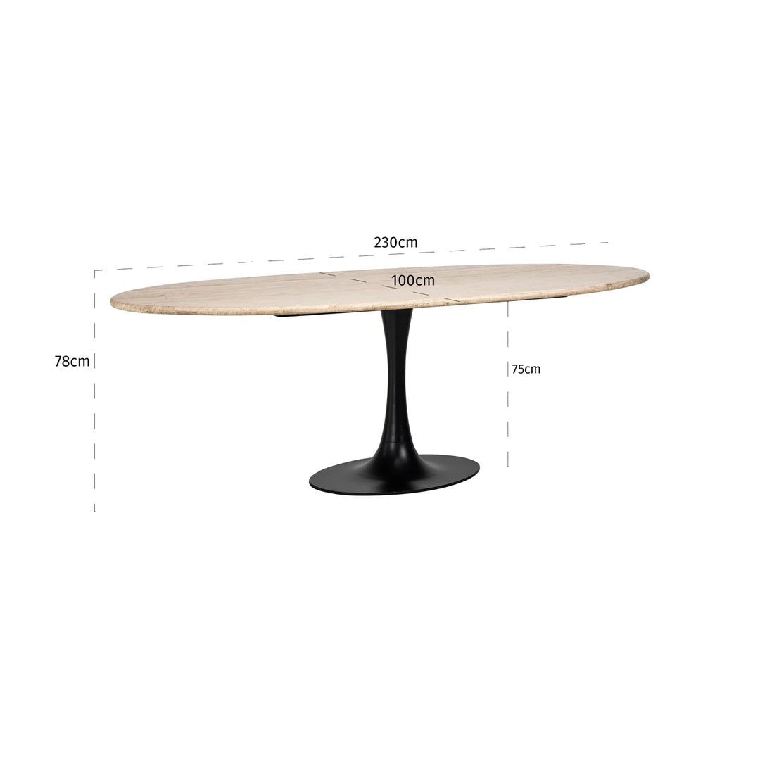 Hampton Beige Travertine Oval Dining Table 8 Seater Richmond Interiors Rrp £1940