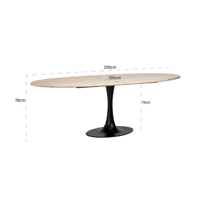 Hampton Beige Travertine Oval Dining Table 8 Seater Richmond Interiors Rrp £1940
