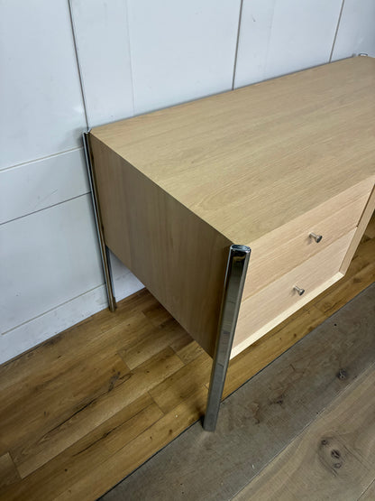 John Lewis Hansen Oak Wood 2 Drawer Desk, Natural Rrp £749 R62