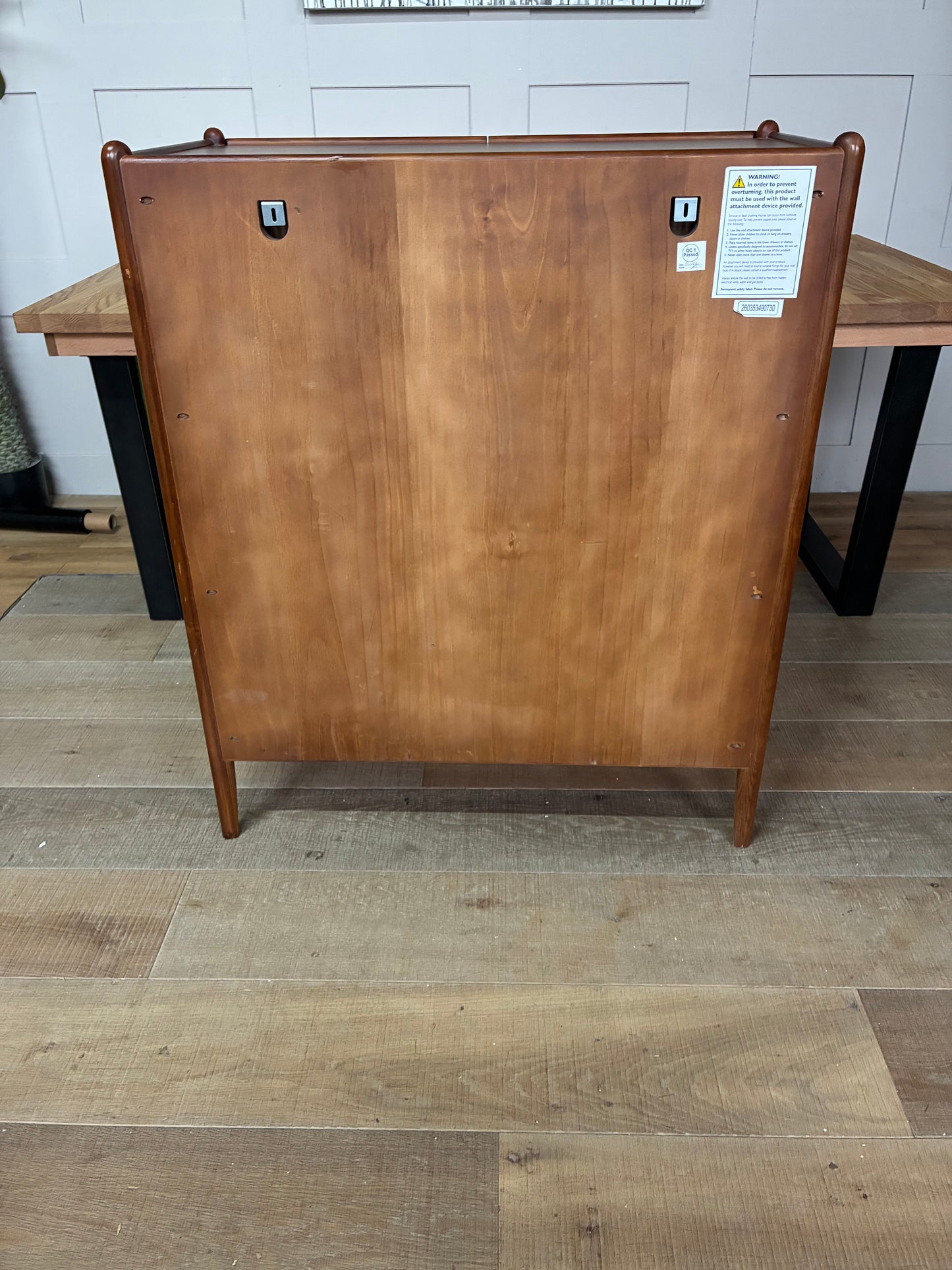 John Lewis Scandi 5 Drawer Wood Chest, Walnut Finish RRrp £649