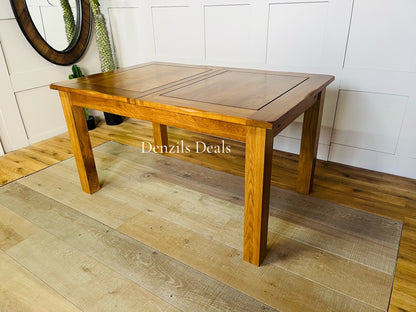 Solid Oak 6-8 Seater Extending Dining Table Rushmere Rustic  OakFurnitureland R2