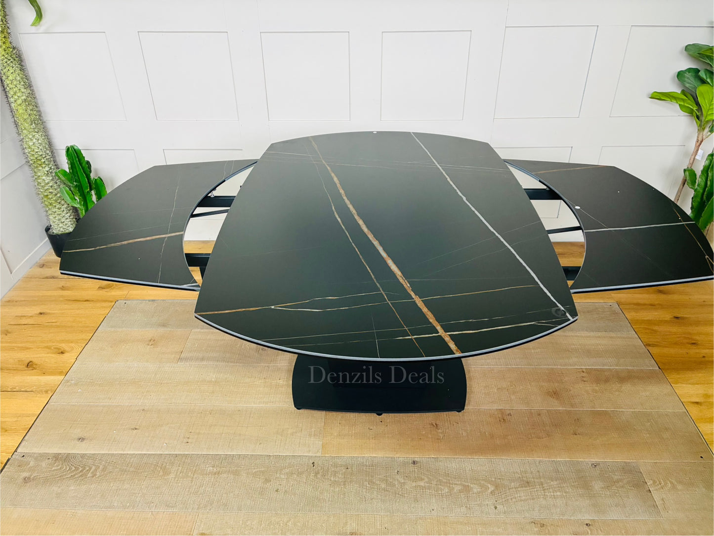 Dwell Tabula Black Ceramic Marble Effect Extending Dining Table 150-220cm RR £1099 R40