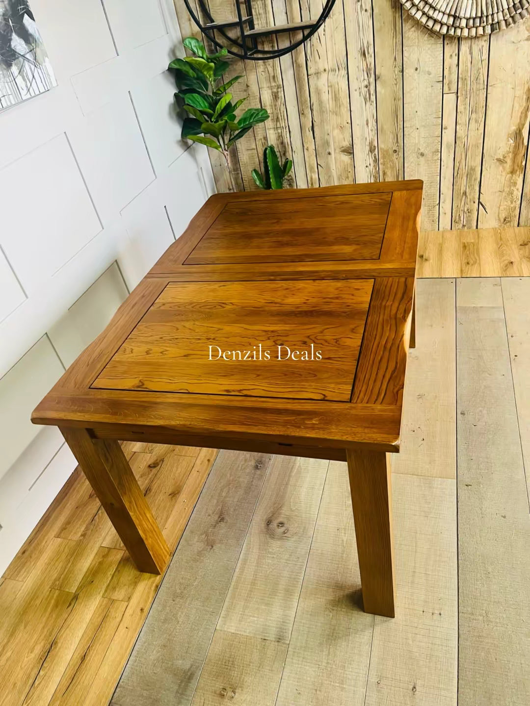 Solid Oak 6-8 Seater Extending Dining Table Rushmere Rustic  OakFurnitureland R2