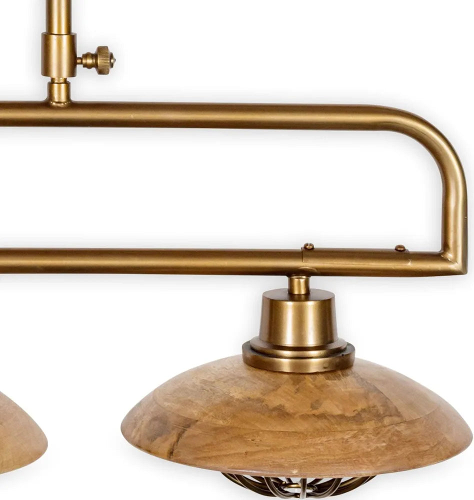 Nkuku Chakai Mango Wood Bar Pendant Antique Rrp £575 (chr)