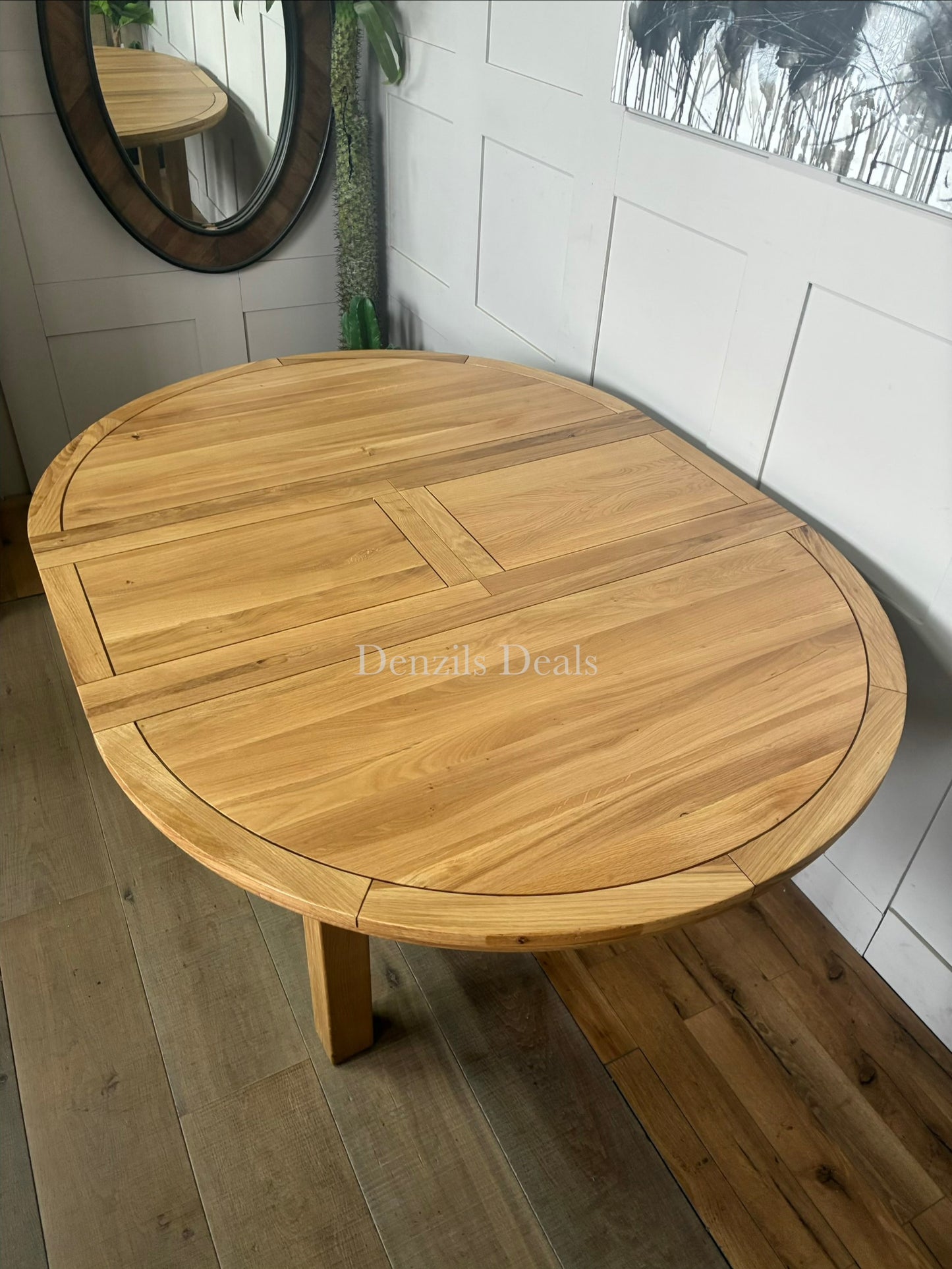 Knightsbridge 6 Seater Round Extendable Dining Table, Natural Solid Oak by oak furnitureland